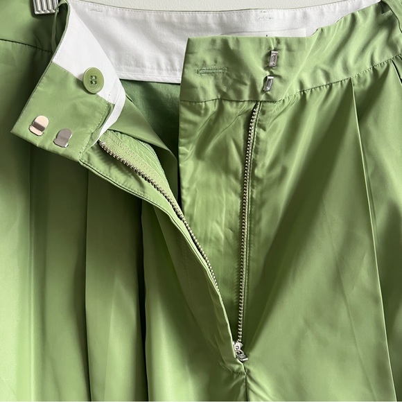 Tibi matcha green Italian sporty nylon pleated balloon trouser pants - Picture 4 of 11